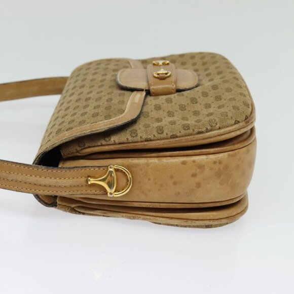 GUCCI Micro GG Canvas Shoulder Bag Beige Gold Auth 136082 - Picture 4 of 16